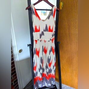 Maeve Anthropologie Sabine Ikat Print V-Neck Maxi Dress (size M)